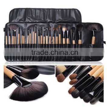 24 Pcs Professional Makeup Brushes Cosmetic Set Kit + Pouch Bag Case Black Wood2