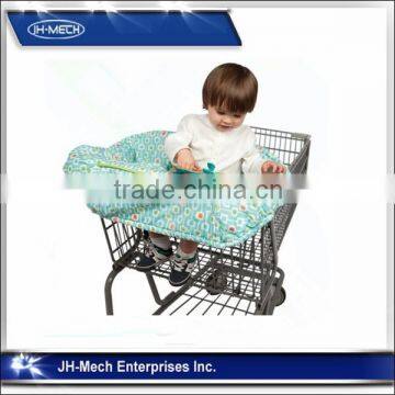 Simple and cheap green square pattern baby shopping cart covers