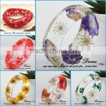 Fashion wholesale factory price real dried flower resin bracelet