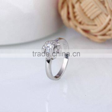 Classical 925 Sterling Silver Prong Setting Women Ring With Rhodium Plated photo-3