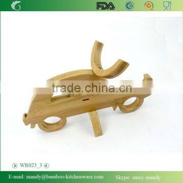 WR023 JEEP-SHAPED Bamboo Holder for Wine Bottle, Foldable Wine Holder photo-4