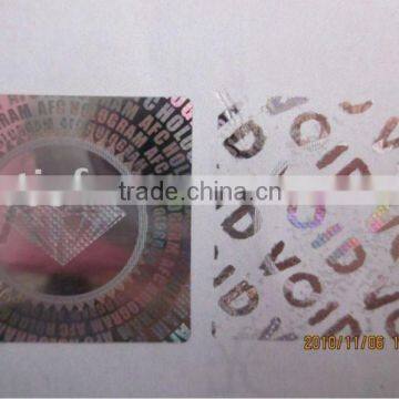 3d silver /gold hologram sticker
