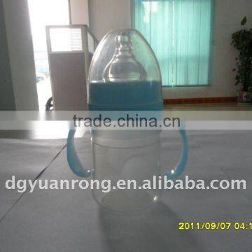 silicone baby feeding bottle with pp handle