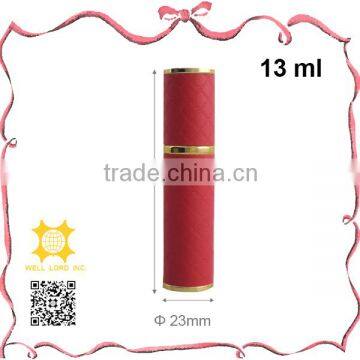 12ml Classic Silver Loop Black Leather Wrapped Purse Atomizer photo-4