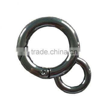 Fashion zinc alloy metal ring round cheap carabiners from GuangDong factory.