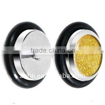 Fashion Double Epoxy Shimmer Dome Fake Plugs