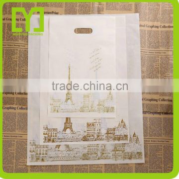 printing die cut handle plastic bag PE plastic die cut bag with punch