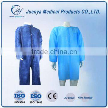 top sale PE non woven chemistry lab coat