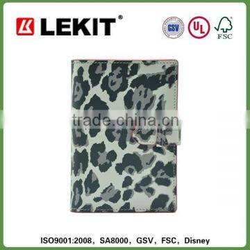 Silk screening cover customized notepad with pen and card pouches