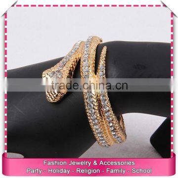 Fashion fake gold bracelet cuff, low price snake leather bracelet