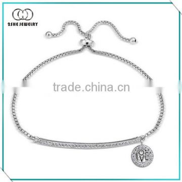 High Quality love tag charm cz bracelet s925 jewelry