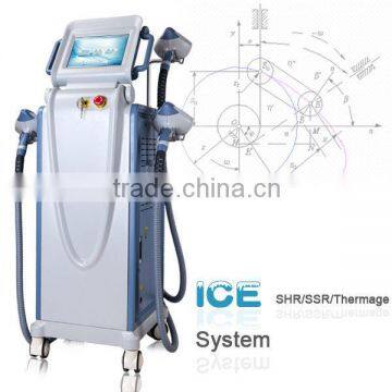 china supplier 4 handles(SSR+2*SHR+SAR) shr hair removal machine