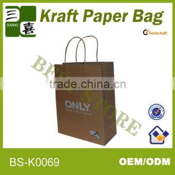 street plastic handle fan paper promotional bag