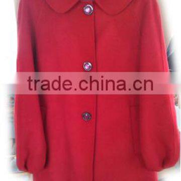 red 2 side wool coat