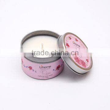 100% natural soy wax candle in metal jar , scented candle,natural essence candle