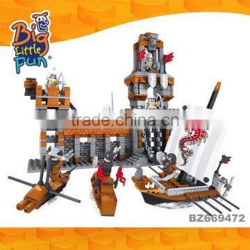 Castle battle 3D templar knight pirate ship plastic building blocks toys for kids