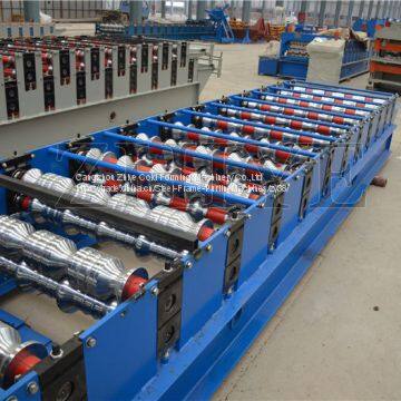 PLC Controlling Colored Steel Step Tile Roofing Making Machine photo-2