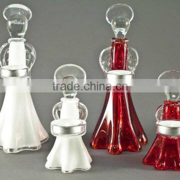 6.3''H crystal glass angel decorative table top tea light candle vases