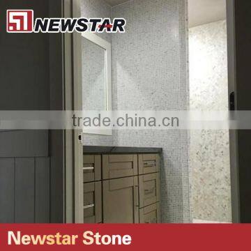 Newstar White Marble Honed Bathroom Backsplash Shower Walls Tile Mosaic photo-6