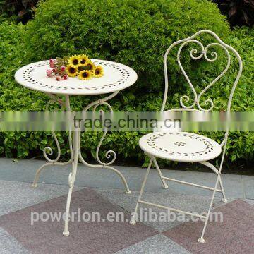 Lovely stylish wrought iron patio set outdoor furniture 2 chairs 60cm round