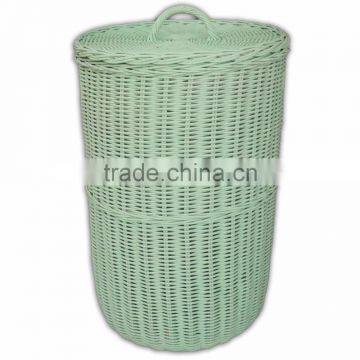 Home garden cheap wicker laundry basket with lid