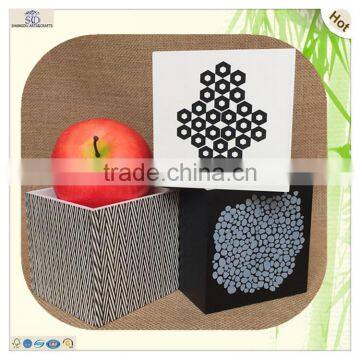 Salable Decorative Painted Printed Pattern Wooden Cubes Box photo-3