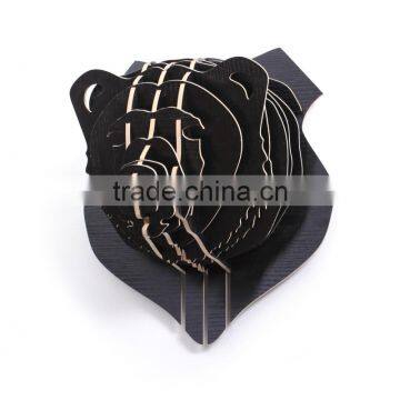 Wall Hanging Wood Crafts Bear Head Decoration photo-5