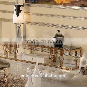 2016 Factory Gold Plating Base Modern Living Room tv Stand Furniture