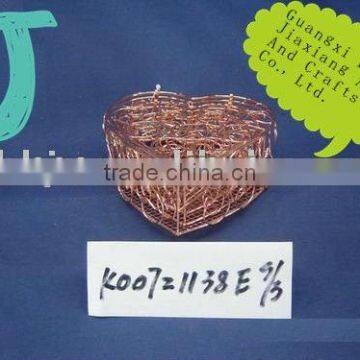 Cuprous steel wire heart shaped business storage gift box