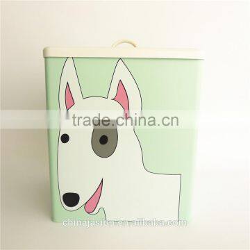 Set of 5pcs Metal Dog Dry Food and Bird Pet Treats Storage Canister Tin Box photo-3