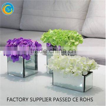 Square glass flower vases glass candle jars for homedecoration