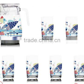 1500ml 1400ml Halloween Christmas Fruit Color Printing Jug Set and Water Pitcher Water Glass Jug Set Drinking Glass Jug photo-3