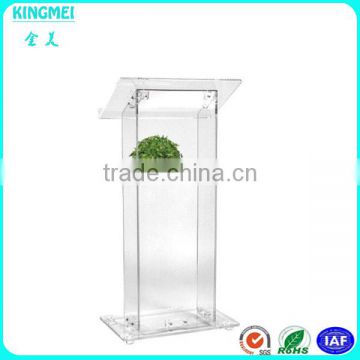 Contemporary Clear Acrylic Lectern & Podium With Storage Shelf teacher podium