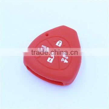 Triangle shaped Silicone car key shell with led light hole. fob key case for toyota 4 buttons