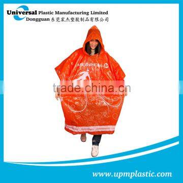 promotional plastic rain poncho for sport events