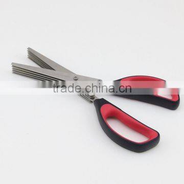 Red And Black Soft Handle Five Blades Scissors Kitchen Shears Best For Kitchen Garden photo-5