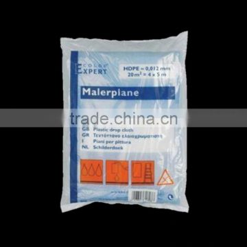 br029 high quality plastic painting use pre taped drop cloths drop sheet for Germany market