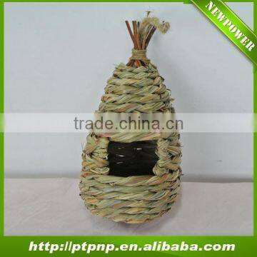 Hanging natural handmade eco-friendly grass wild bird nest