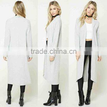 Cheap Bulk Wholesale Women Fashion Heathered Longline Cardigan Sweaters Wholesale Long Sleeve Cardigans