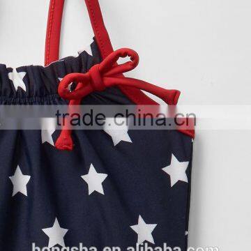 Baby Starry Ruffle-trim Grils Flutter One-piece Swimsuit & Kids Swimwear 2016 HSS5041 photo-3