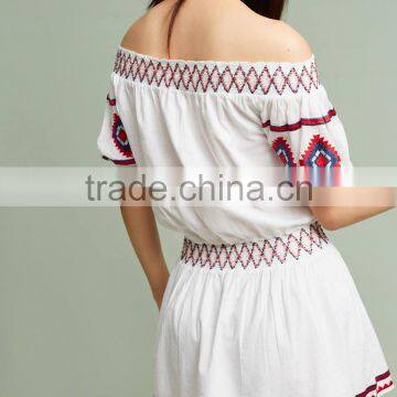 Fashion Ladies Off-The-Shoulder Embroidered Dress With Pictures New Model Girl Bohemian DressHSd5207 photo-3