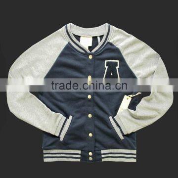 Custom MadeTop Quality Raglan Sleeved With Aplique Of Plain Autumn Baseball Jacket Women photo-2