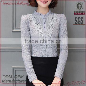 Hot selling new design sleeveless lace top T-shirt oem service china+supplier+clothing