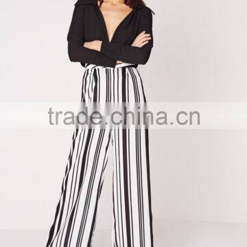 elegant design custom vertical stripe pants OEM service