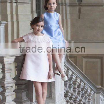 Haute Couture baby girl summer sleeveless satin temperamental girls party dresses high quality girls clothing