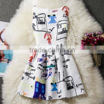 6-12Y Children Girl Print Dress Girls Princess Dresses Wholesale photo-5