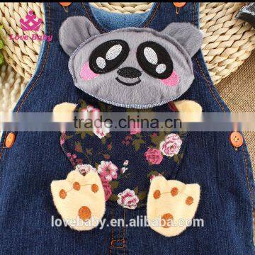 Baby Boy Cutting Bear Winter Sling Denim Trousers Korean Fashion Design Pants Fit 1-2-3T Kids photo-2