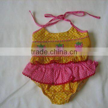 Baby girl smocked swimwear
