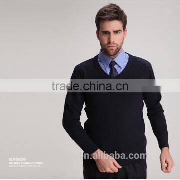 Juqian WOOL /POLYESTER Mixed Round Neck Black Mens Security Uniform Pullover Security Sweater photo-3