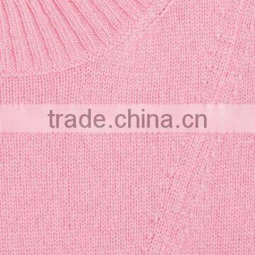 Crew Necked Pink Colored Asymmetrical Hem 100% Cashmere Sweater Women photo-5